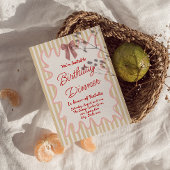 Handgeschilderde boog Lijst strepen Verjaardagsdin Kaart