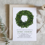 Handgeschilderde Boxwood Krans Christmas Baby Brun Kaart<br><div class="desc">Nodig familie en vrienden uit voor uw evenement met deze aanpasbare baby-brunchuitnodiging. Het beschikt over een met de hand geschilderde buxuskrans en een streepjespatroon. Personaliseer deze vakantie baby brunch uitnodiging door het toevoegen van uw gegevens. Deze klassieke baby brunchuitnodiging is ideaal voor baby showers in de winter en met kerst....</div>