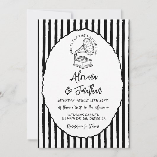 handgeschilderde bruiloft kaart (Voorkant)