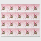 Handgeschilderde Bunny glitter Cadeaupapier (Vlak)