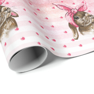 Handgeschilderde Bunny glitter Cadeaupapier