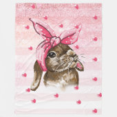 Handgeschilderde Bunny glitter Fleece Deken (Voorkant)