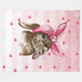 Handgeschilderde Bunny glitter Fleece Deken (Voorkant (Horizontaal))