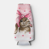Handgeschilderde Bunny glitter Schattige Flesjeskoeler (Voorkant)