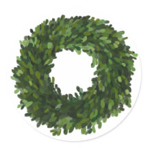Handgeschilderde Buxus Krans Kerstmis