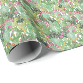 Handgeschilderde cactus: woestijngroen cadeaupapier (Rol Hoek)