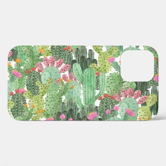 Handgeschilderde cactus: woestijngroen Case-Mate iPhone case (Achterkant (horizontaal))