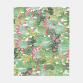 Handgeschilderde cactus: woestijngroen fleece deken (Voorkant)