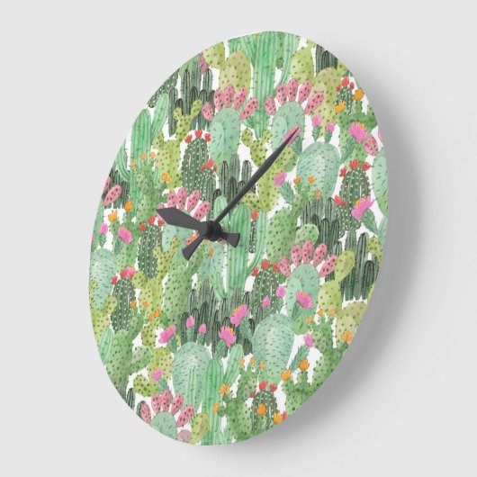 Handgeschilderde cactus: woestijngroen grote klok (Hoek)