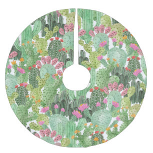 Handgeschilderde cactus: woestijngroen kerstboom rok