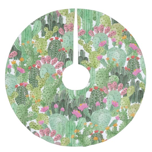 Handgeschilderde cactus: woestijngroen kerstboom rok (Voorkant)