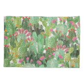 Handgeschilderde cactus: woestijngroen kussensloop (Achterkant)