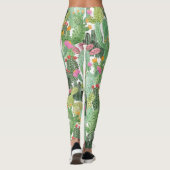 Handgeschilderde cactus: woestijngroen leggings (Achterkant)