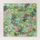 Handgeschilderde cactus: woestijngroen legpuzzel (Horizontaal)