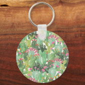 Handgeschilderde cactus: woestijngroen sleutelhanger (Achterkant)