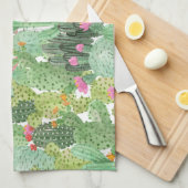 Handgeschilderde cactus: woestijngroen theedoek (Quarter Fold)