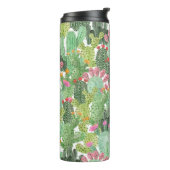 Handgeschilderde cactus: woestijngroen thermosbeker (Gedraaid links)