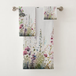 Handgeschilderde Ceylon Rozen vlinder Bad Handdoek