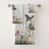 Handgeschilderde Ceylon Rozen vlinder Bad Handdoek (Insitu)