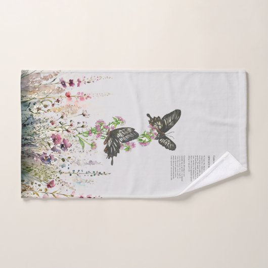 Handgeschilderde Ceylon Rozen vlinder Bad Handdoek (Handdoek)
