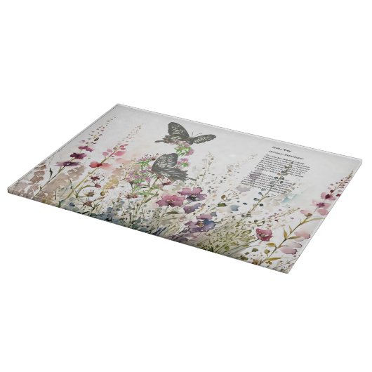  handgeschilderde Ceylon Rozen vlinder Snijplank (Hoek)