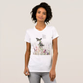  handgeschilderde Ceylon Rozen vlinder T-shirt (Voorkant volledig)