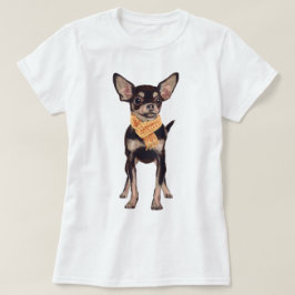 Handgeschilderde Charming Chihuahua Dog T-shirt