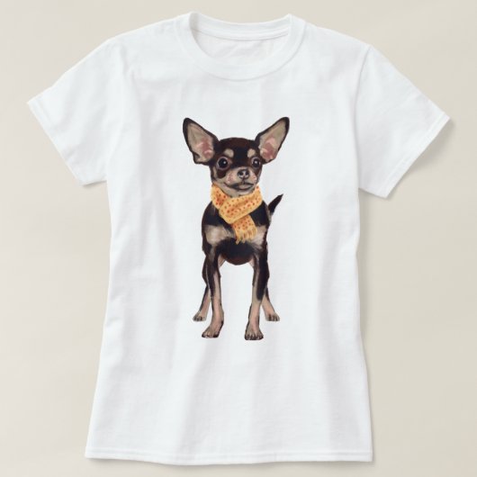 Handgeschilderde Charming Chihuahua Dog T-shirt (Design voorkant)