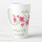 Handgeschilderde Cherry Blossom Needlepoint Latte Mok (Linkerhoek)