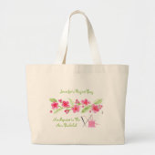 Handgeschilderde Cherry Blossoms Needlepoint Grote Tote Bag (Voorkant)
