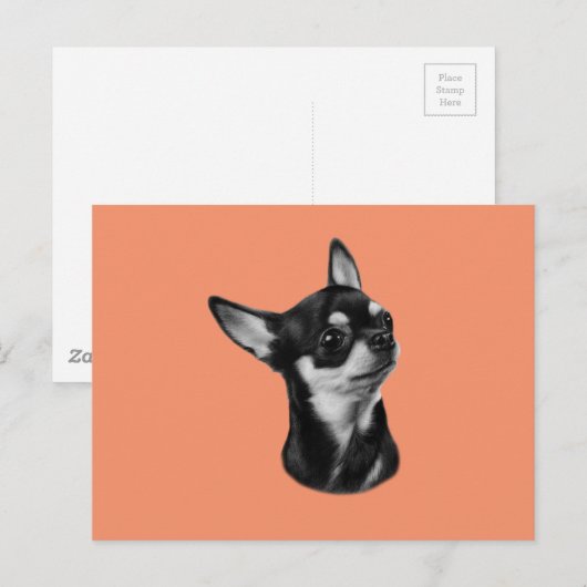 Handgeschilderde chihuahua briefkaart (Voorkant / Achterkant)