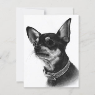Handgeschilderde Chihuahua Head Study Briefkaart
