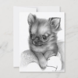 Handgeschilderde Chihuahua Puppy - Gentle Gaze Briefkaart