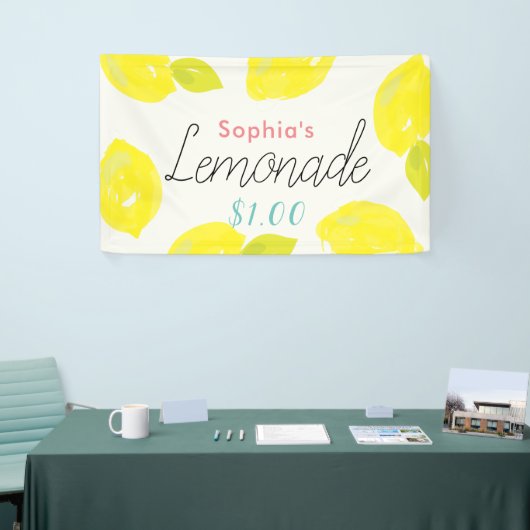 Handgeschilderde citroen citrus limonade stand Kin Spandoek (Beurs)