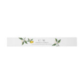 Handgeschilderde citroenen bloesem bruiloft uitnodigingen wikkel (Vlak)