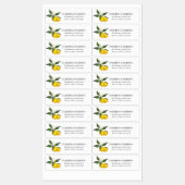 Handgeschilderde citroenen met bloem bruiloft labels (Vel)