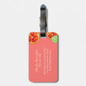 Handgeschilderde citrus Sinaasappel Limoen plakjes Bagagelabel (Achterkant verticaal)