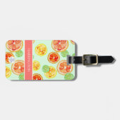 Handgeschilderde citrus Sinaasappel Limoen plakjes Bagagelabel (Voorkant horizontaal)