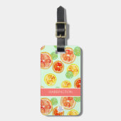 Handgeschilderde citrus Sinaasappel Limoen plakjes Bagagelabel (Voorkant verticaal)