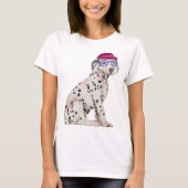 Handgeschilderde Dashing Dalmatische Spotted Dog T-shirt (Voorkant)
