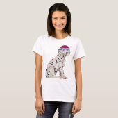 Handgeschilderde Dashing Dalmatische Spotted Dog T-shirt (Voorkant volledig)