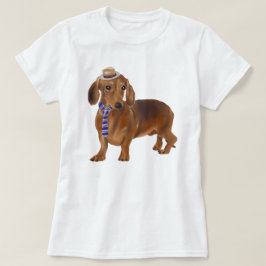 Handgeschilderde Debonair Teckel Hond T-shirt