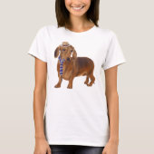Handgeschilderde Debonair Teckel Hond T-shirt (Voorkant)