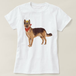 Handgeschilderde Duitse herdershond T-shirt