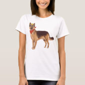 Handgeschilderde Duitse herdershond T-shirt (Voorkant)