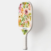 Handgeschilderde elegante en vrouwelijke pastelroz pickleball paddle (Links)