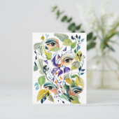 Handgeschilderde elegante vrouwelijke ogen Kleurri Briefkaart (Staand voorkant)