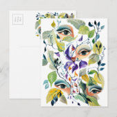 Handgeschilderde elegante vrouwelijke ogen Kleurri Briefkaart (Voorkant / Achterkant)