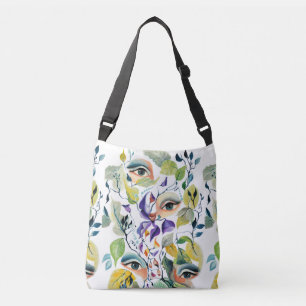 Handgeschilderde elegante vrouwelijke ogen Kleurri Crossbody Tas