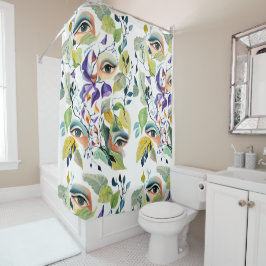 Handgeschilderde elegante vrouwelijke ogen Kleurri Douchegordijn